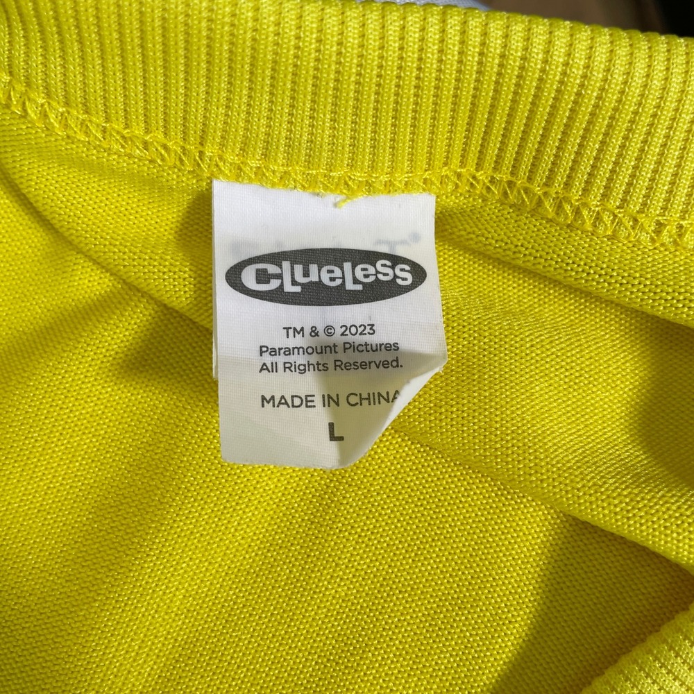 Clueless Cher Horowitz Yellow Plaid Costume Set Jacket Top Skirt Women's LARGE - Picture 14 of 16